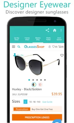 Glasses Shopping USA - Sunglasses & Eyewear android App screenshot 1